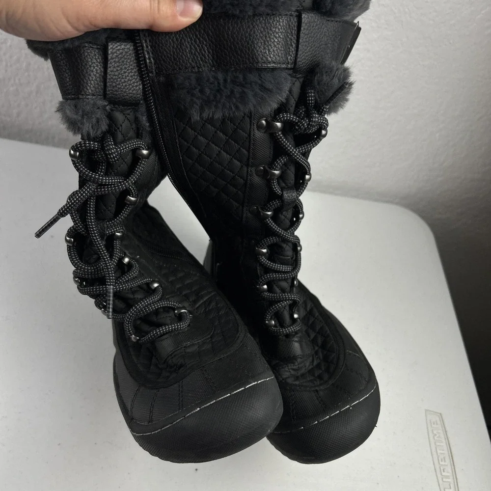Ladies JSport by‎ Jambu Black Windham Faux Fur Lined Boots Size 6M Zip